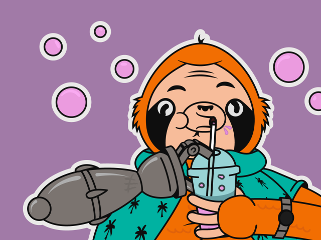 Альтернативная поза для персонажа-ленивца