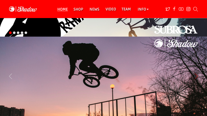 Редизайн сайта bmx бренда Shadow Conspiracy