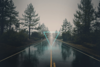 triangle on the road