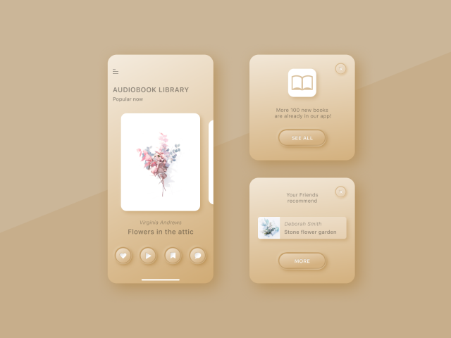 Дизайн интерфейса приложения библиотеки аудиокниг.