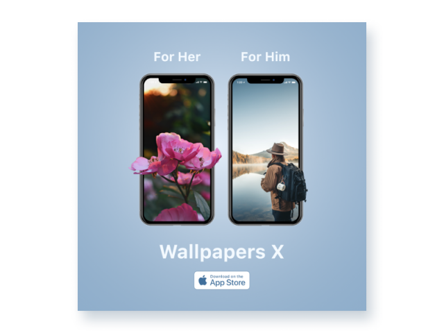 Баннер для рекламы приложения заставок на iPhone.