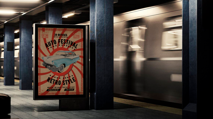 Уличный постер для ретро фестиваля