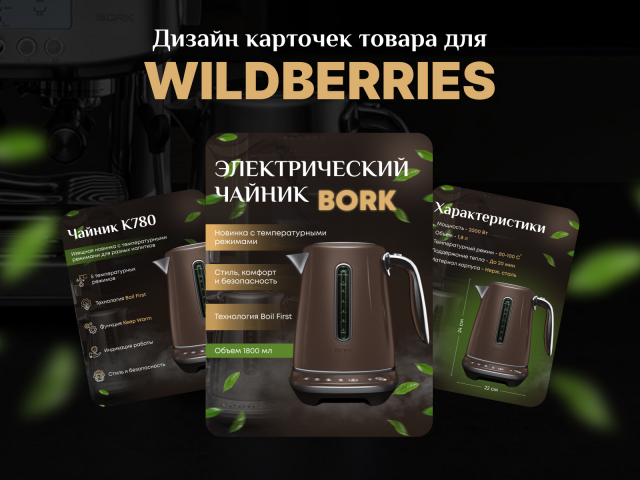 Дизайн карточки товара "Чайник"