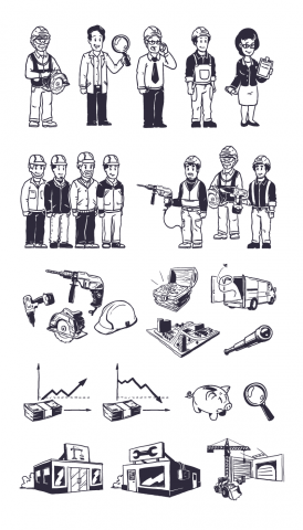 Hand-drawn иллюстрации и иконки