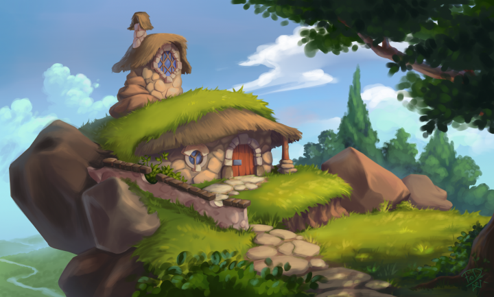 Домик на обрыве