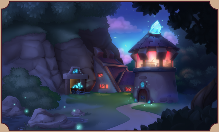 Концепт домика в ночном варианте