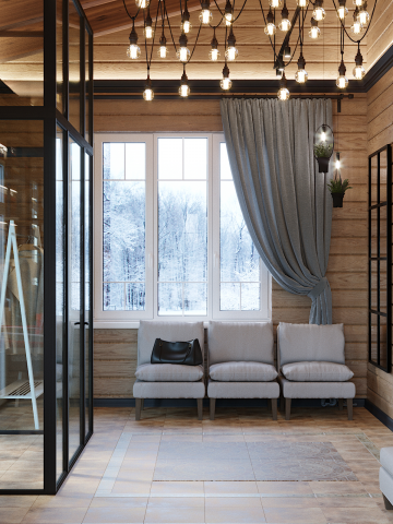 Холл отеля в Карелии