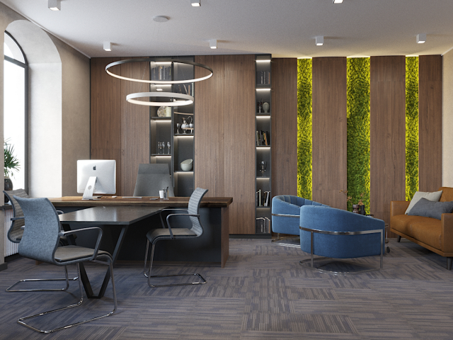 Кабинет руководителя в офисе СМС центра