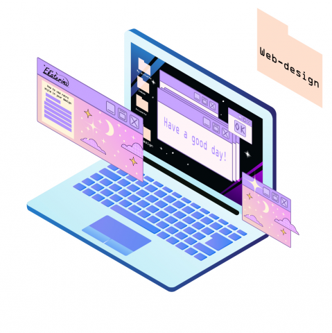 Векторная иллюстрация ноутбука в изометрии