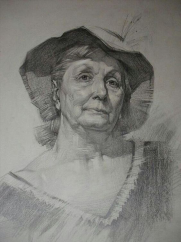Рисунок. Карандаш. Портрет женщины