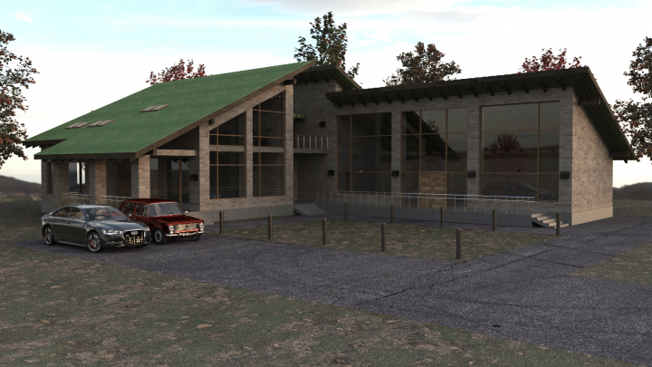 Индивидуальный жилой дом (Revit + 3dsMax)