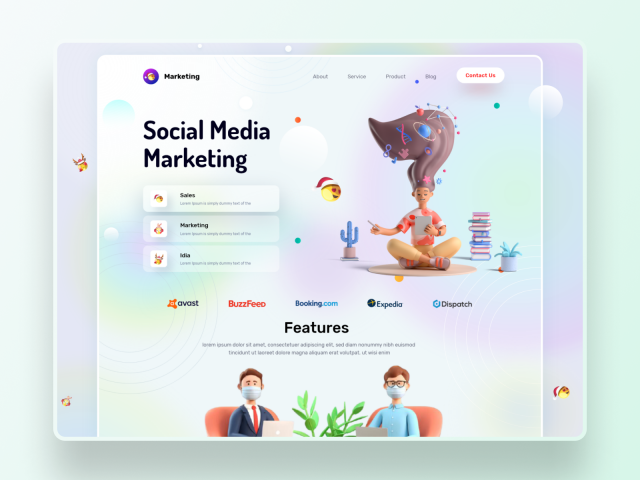 Landing Page, для иностранной Маркетинговой компании