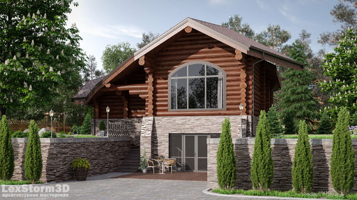 Баня с цоколем