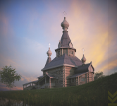 Деревянная церковь в псевдорусском стиле 3 ракурс