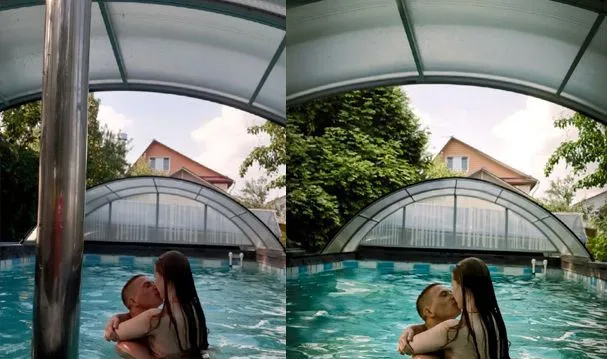 удаление лишнего с фото, цветокоррекция