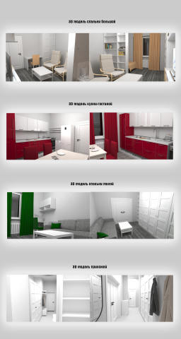 3D визуализация интерьера квартиры