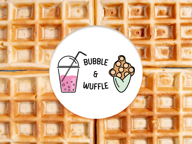 Логотип кафе "Bubble § Wuffle"