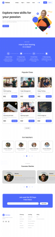 учебный лендинг для образовательной платформы Onclass