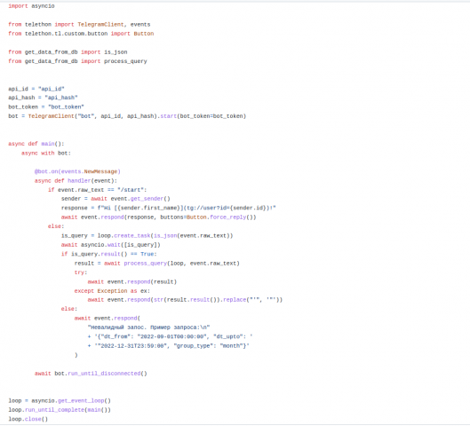 Асинхронный чат-бот для телеграм на Python