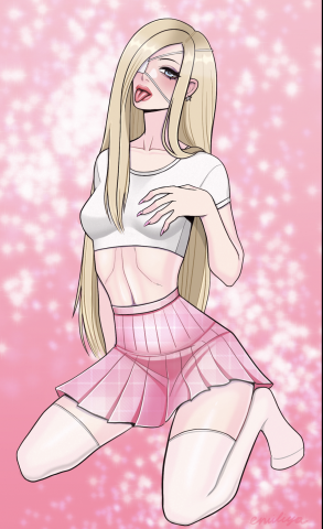 Девушка в розовой юбке