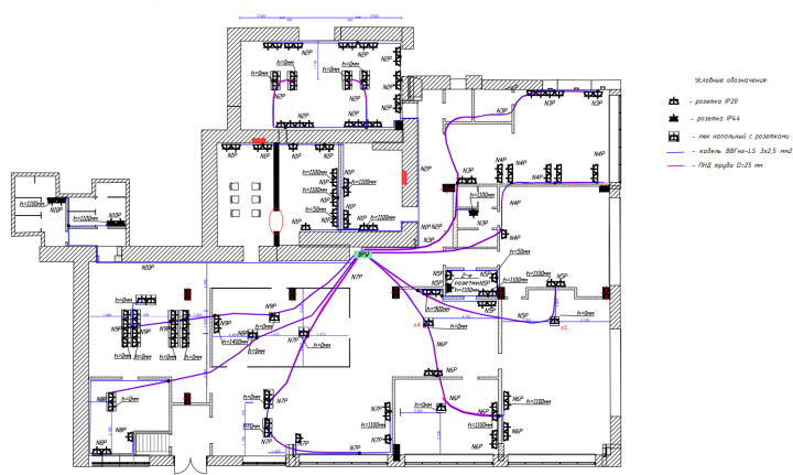 Расстановка розеток