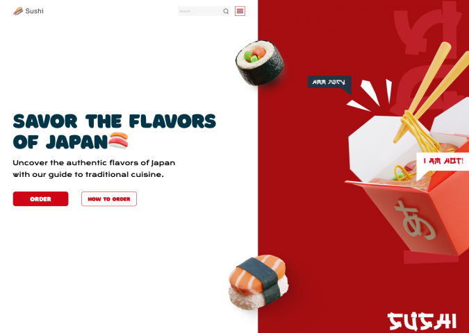 Дизайн главной страницы для Роллов