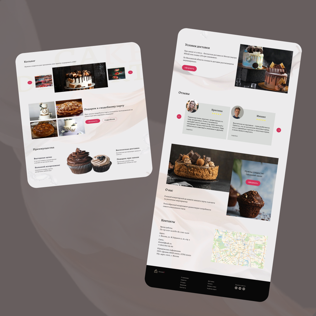 Landing page кондитерский магазин