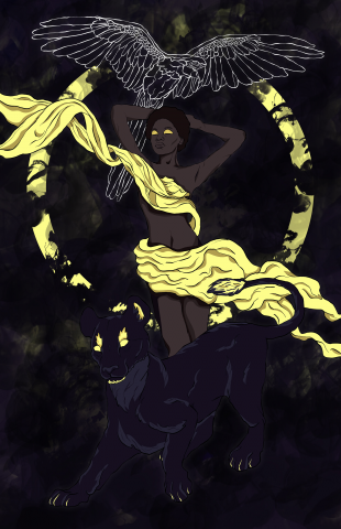 Illustration "Gold jungle"