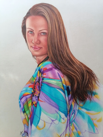Портрет профессиональными карандашами prismacolor