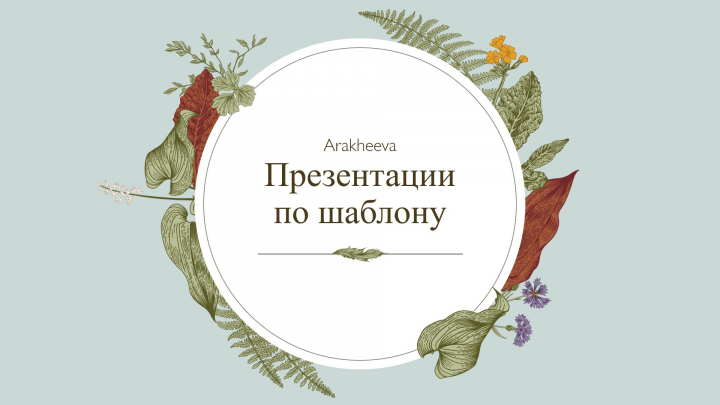 Презентация по шаблону