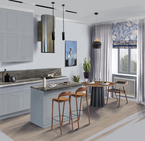 Дизайн интерьера кухни столовой