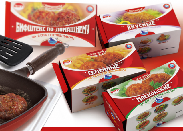 Дизайн серии упаковки мясных полуфабрикатов