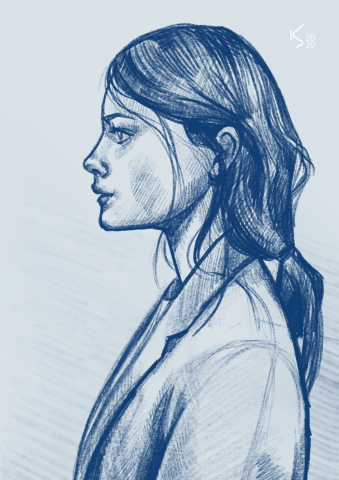Эскиз зарисовка портрета в программе Procreate