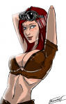 redhead steampunk girl