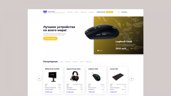 Дизайн интернет-магазина Пример