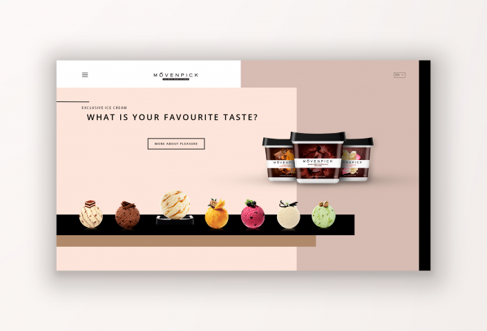Первый экран Landing Page для MOVENPICK