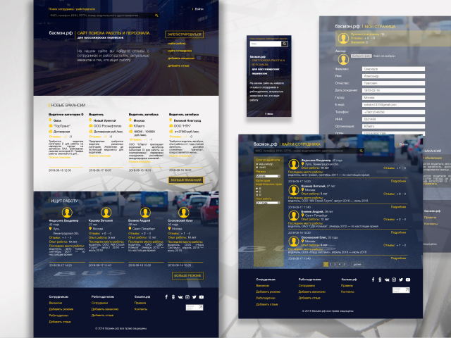 Дизайн сайта поиска работы