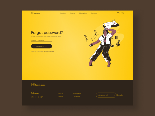 Forgot password page