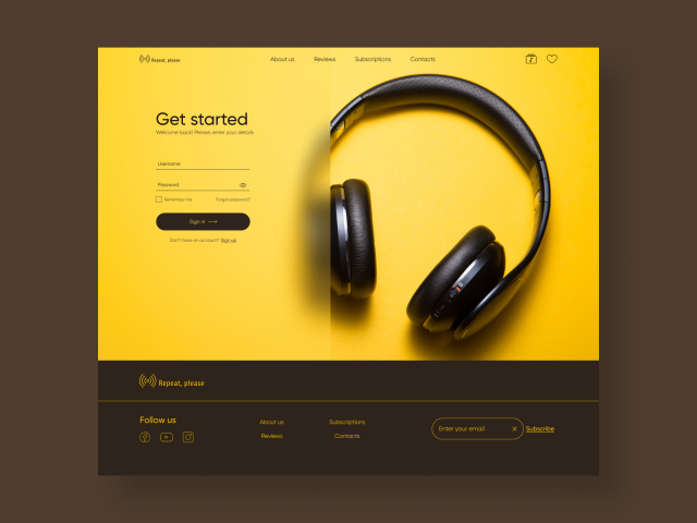 Sing up page