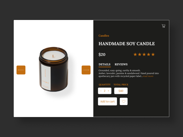 Candle shop card