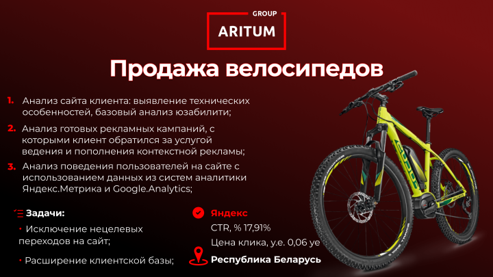 Продвижение велосипедов