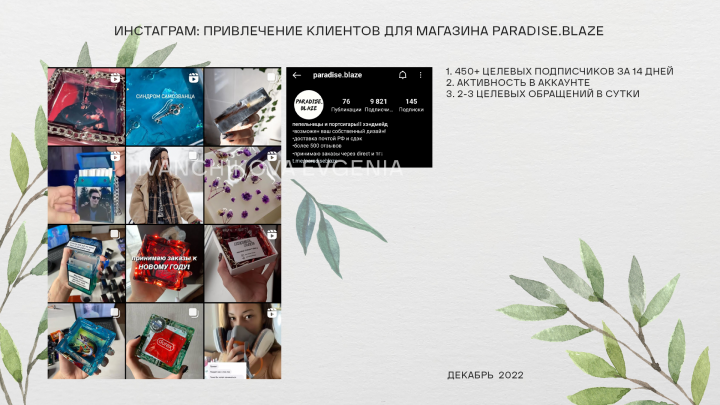 Привлечение клиентов для магазина Paradise.Blaze