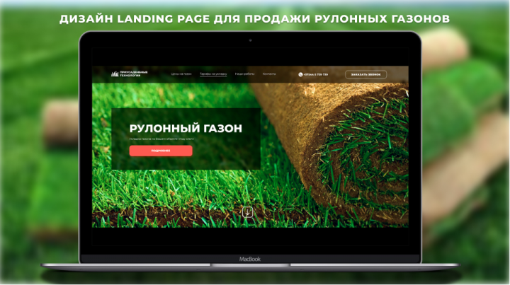 Дизайн Landing page для реализации рулонного газона