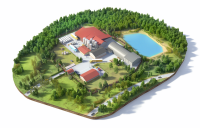 3D моделирование  плана территории завода