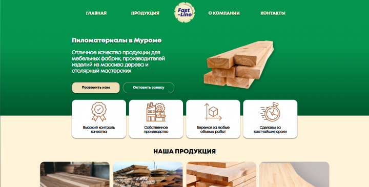 Landing Page "Fast Line"