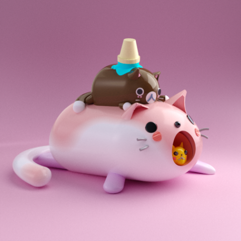3D Композиция "Котоворот".