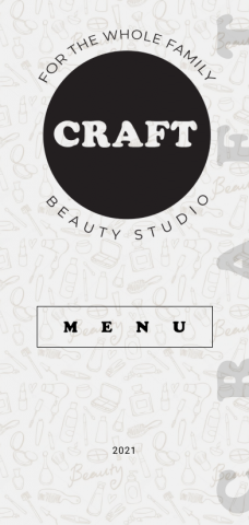 Меню салона красоты CRAFT