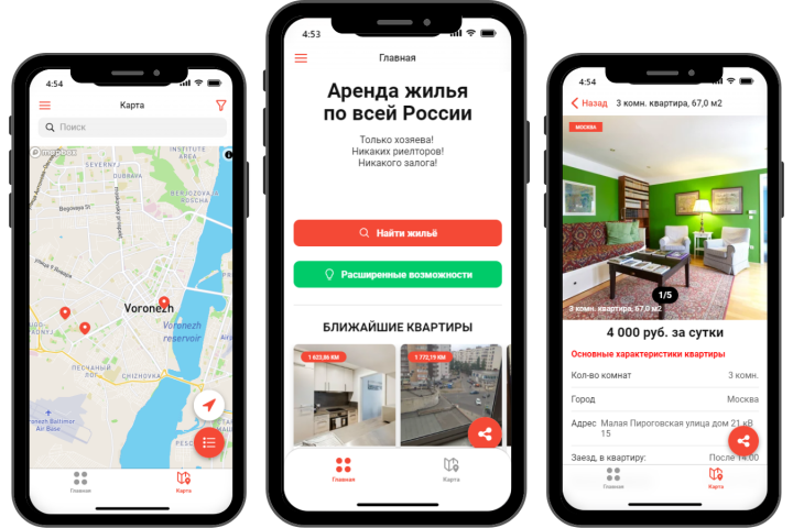 Прототип Аренда жилья по России