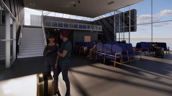 Интерьер речной пристани