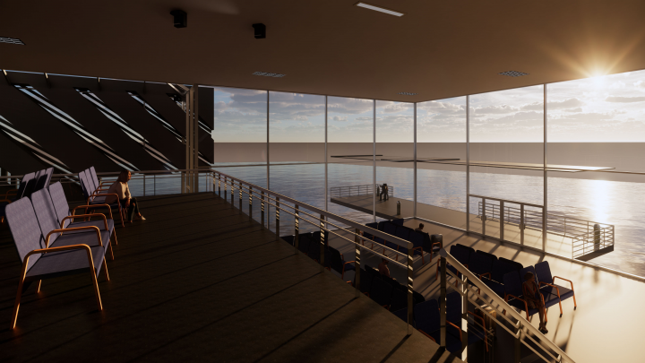 Интерьер речной пристани